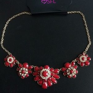 Red Flowered Necklace